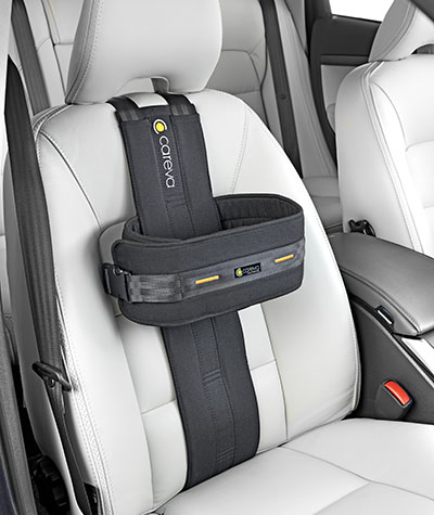 Careva chest belt installed in car seat