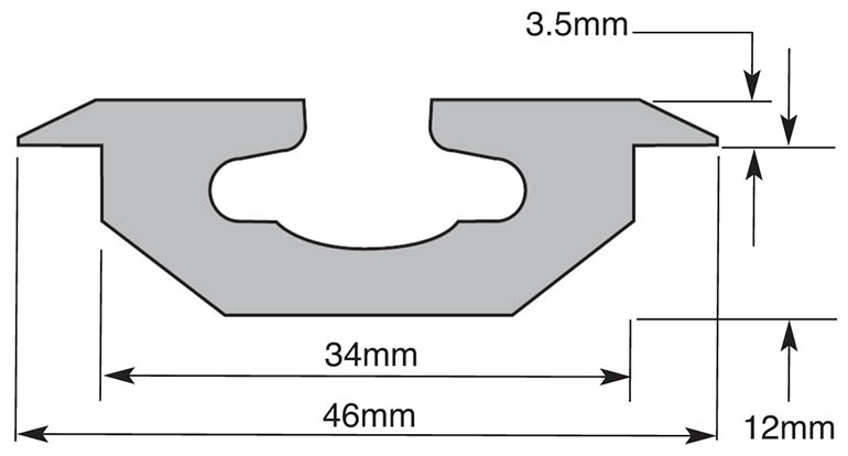 Low profile rail with measurements