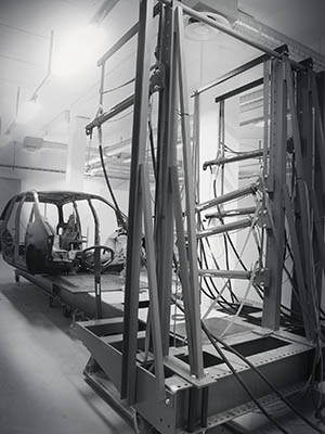 Car shell in laboratory