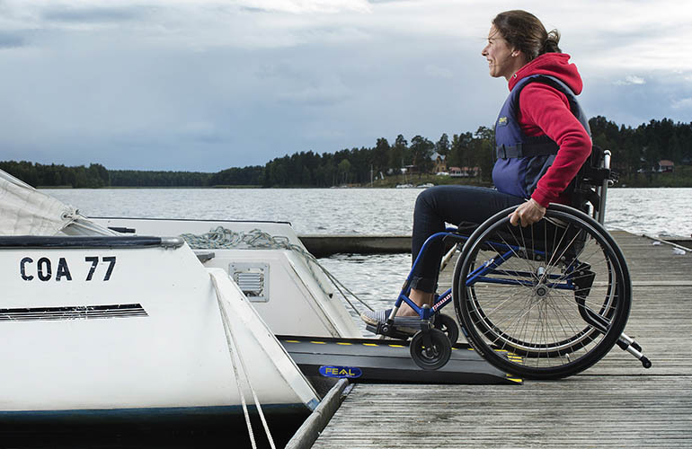 A portable ramp is a great way to make smaller boats accessible.