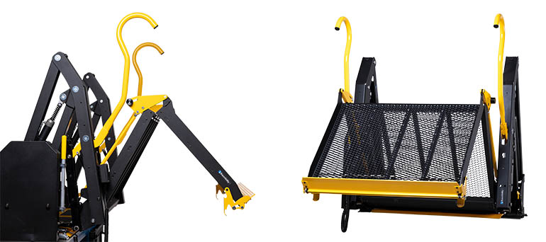 Wheelchair lift with folding platform