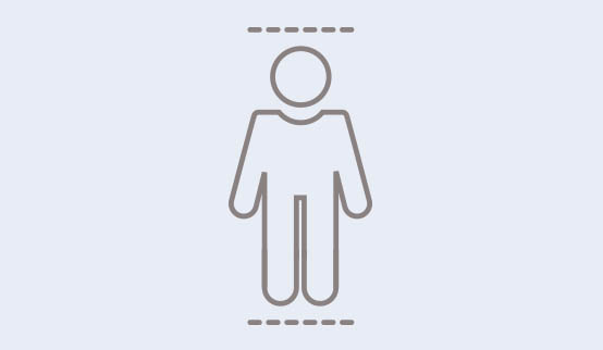 A symbol showing a person of short stature. 