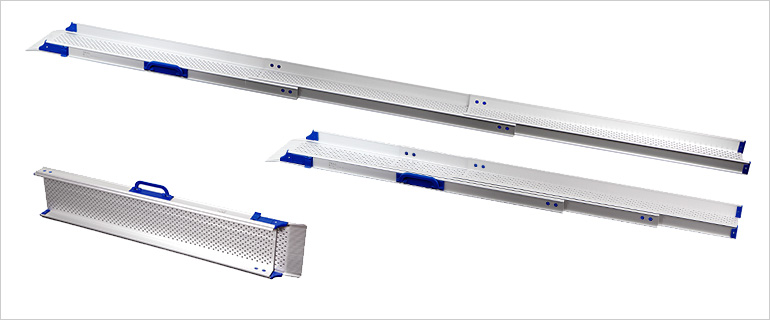 Three telescopic ramps in different sizes